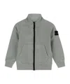 Stone Island Compass-motif Zip-up Sweatshirt In Gray
