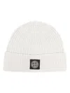Stone Island Compass-patch Beanie Hat In White