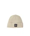 Shop Stone Island Compass-patch Beanie In Nude
