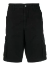 Stone Island Compass Patch Bermuda Shorts In Black