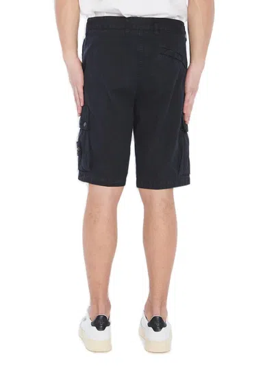 Stone Island Compass Patch Bermuda Shorts In Blue