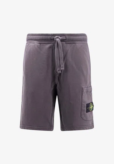 Stone Island Compass Patch Bermuda Shorts In Gray