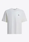 Stone Island Short-sleeved Crew Neck T-shirt With Subtle Emblem Patch In White