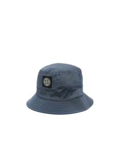 Stone Island Compass-patch Bucket Hat In Blue