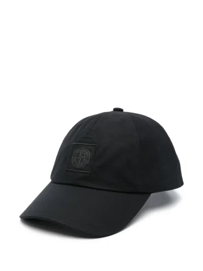 Stone Island Compass-patch Cap In Black