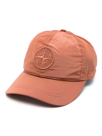 Stone Island Compass-patch Cap In Brown