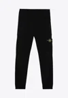 Stone Island Black Cotton Jogging Trousers With Logo Men In Black
