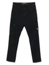 Stone Island Compass-patch Cargo Trousers In Black