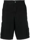 Stone Island Old Effect Cotton Cargo Bermuda Shorts Clothing In Black