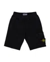 Stone Island Compass-patch Cargo Shorts In Black