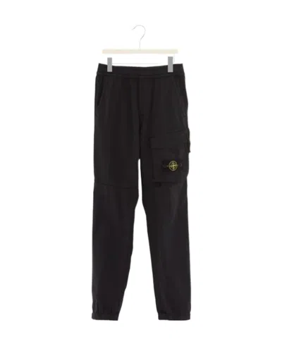 Stone Island Compass-patch Cargo Trousers In Blue