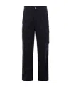 Stone Island Stretch Cotton Cargo Pants With Back Pocket In Blue