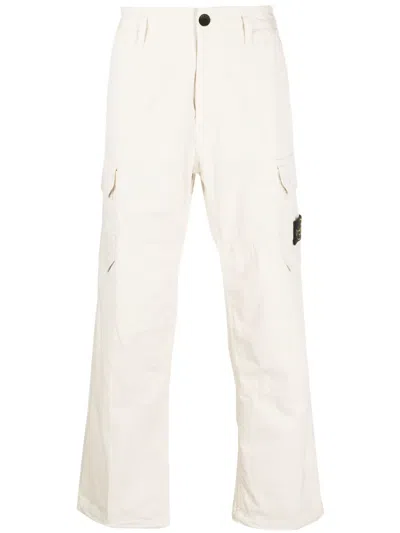 Stone Island Compass-patch Cargo Trousers In Neutrals