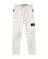 Stone Island Compass-patch Cargo Trousers In White