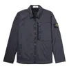 Stone Island Compass Patch Collared Zip Up Jacket 'navy' In Blue