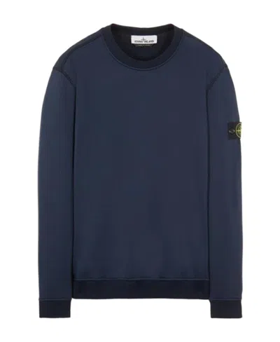 Stone Island Compass-patch Concealed-fastening Coat In Blue