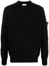 Stone Island 6100032 Organic Cotton Diagonal Fleece 'old' Effect In Black