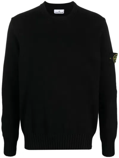 STONE ISLAND COMPASS-PATCH COTTON-BLEND JUMPER