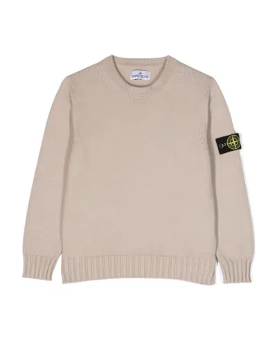 STONE ISLAND STONE ISLAND JUNIOR LOGO PATCH CREWNECK JUMPER
