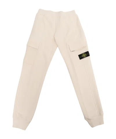 Stone Island Compass-patch Cotton Cargo Trousers In Nude