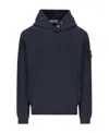 Stone Island Relaxed Fit Black Hoodie In Blue