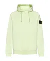 Stone Island Buttoned-patch Hooded Sweatshirt In Green