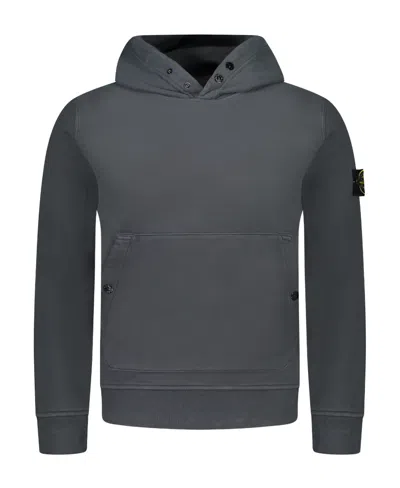 Stone Island Compass-patch Cotton Hoodie In Leaden