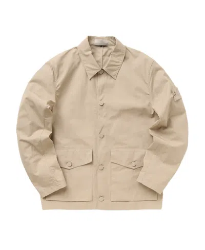 Stone Island Compass-patch Cotton Jacket In Nude