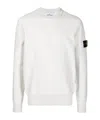 Stone Island Compass-motif Jersey-fleece Sweatshirt In White