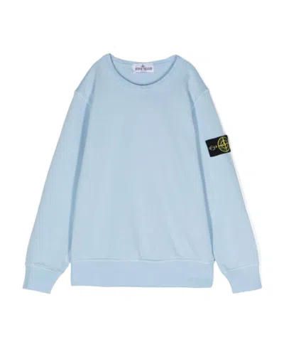 Stone Island Compass-patch Cotton Sweatshirt In Blue