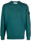 Stone Island Compass-patch Cotton Sweatshirt In Green