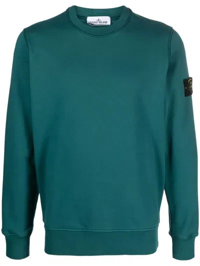 Stone Island Compass-patch Cotton Sweatshirt In Green