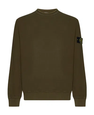 STONE ISLAND STONE ISLAND LOGO PATCH CREWNECK SWEATSHIRT