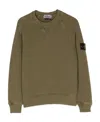 Stone Island Compass-patch Cotton Sweatshirt In Green