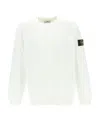 Stone Island Wool Blend Sweatshirt With Iconic Logo Patch And Timeless Design In White