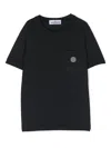 Stone Island Compass-patch Cotton T-shirt In Black