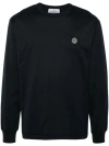 Stone Island Compass-patch Long-sleeve T-shirt In Black