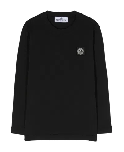 Stone Island Compass-patch Cotton T-shirt In Black