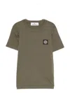 Stone Island Compass-patch Cotton T-shirt In Brown