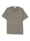 Stone Island Compass-patch Cotton T-shirt In Gray