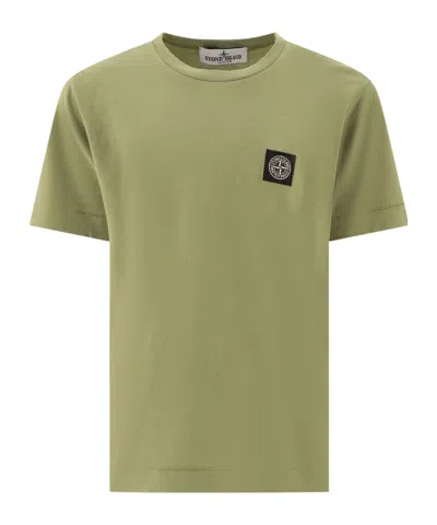 Stone Island Compass-patch Cotton T-shirt In Green
