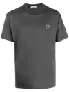 Stone Island Compass-patch Cotton T-shirt In Grey