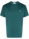 Stone Island Compass-patch Cotton T-shirt In Grün