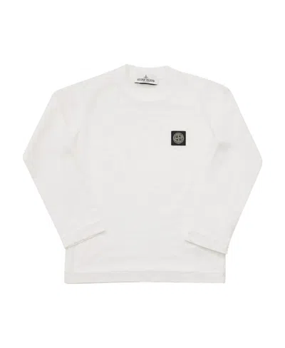 Stone Island Compass-patch Cotton T-shirt In Nude