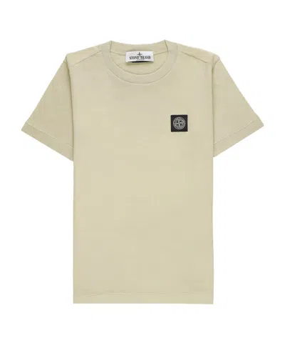 Stone Island Compass-patch Cotton T-shirt In Nude