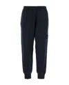 Stone Island Elastic Waistband Regular Fit Ribbed Cuffs Side Pockets In Blue