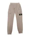 Stone Island Compass-patch Cotton Track Pants In Gray
