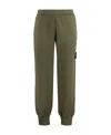 Stone Island Compass-patch Cotton Track Pants In Green