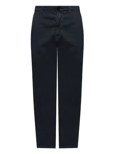 Stone Island Compass-patch Cotton Trousers In Black