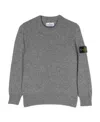 Stone Island Compass-patch Crew-neck Jumper In Gray